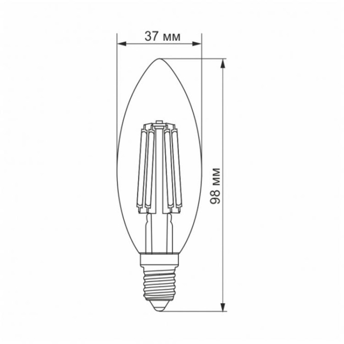 купить купить LED лампа Filament C37F 6W E14 4100K VIDEX  