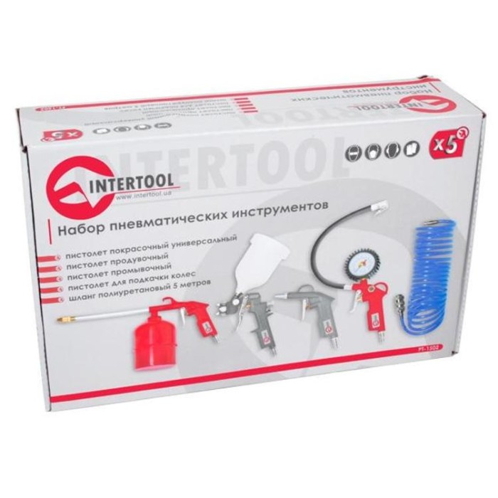 купить купить Набор покрасочный пневматический 5 ед. INTERTOOL PT-1502  