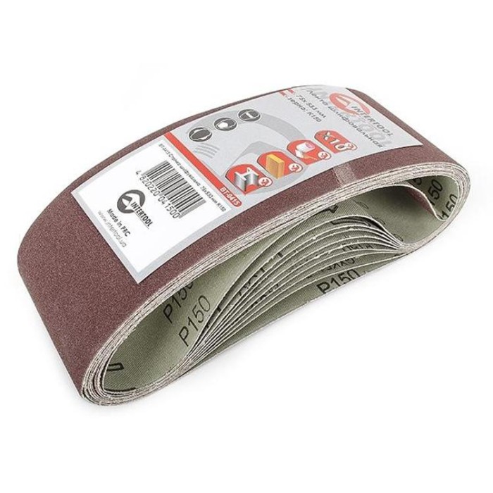 купить купить Лента шлифовальная 75x533 мм, зерно 150, уп. 10 шт. INTERTOOL BT-0415  