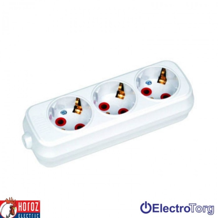 купить купить Удлинитель 3 гнезда с/з (шнур 3 метра) Horoz Electric  