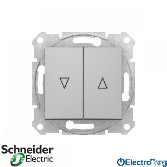 Выключатель для жалюзи с электронной блокировкой алюминиевый Sedna Schneider Electric (Шнайдер Электрик)