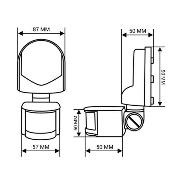 купить купить Инфракрасный датчик движения BIOM IRM-02B max 1200Вт 180&deg;, настенный,черный  