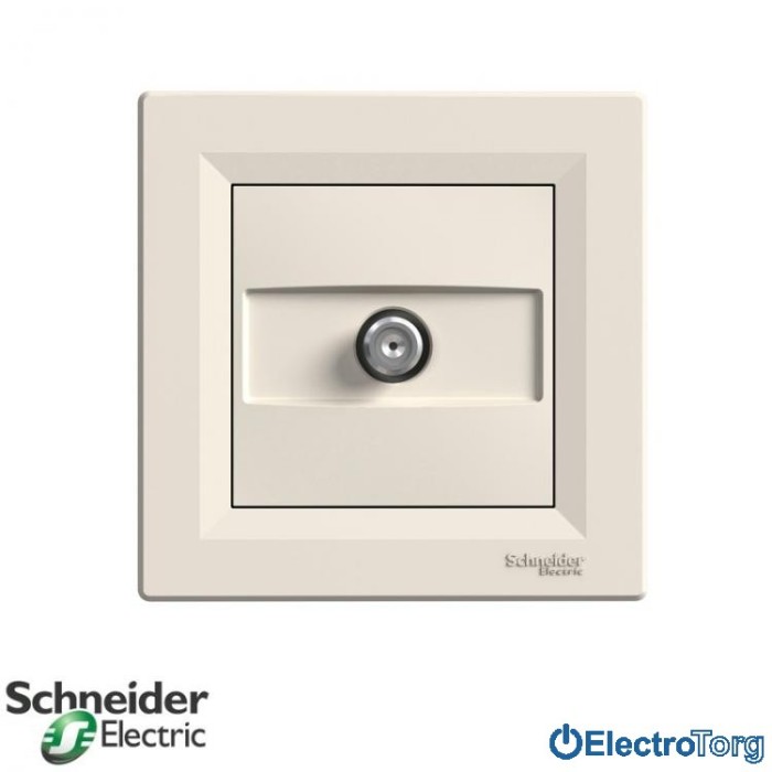 купить купить Розетка телевизионная SAT проходная (4 dB) кремовая Asfora Schneider Electric (Шнайдер Электрик)  