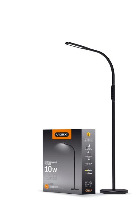 купить купить LED торшер підлоговий VIDEX VL-TF0701B 10W 3000-5500K 220V  