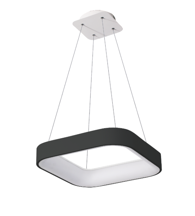 LED світильник VELMAX V-PL-VERONA-S, max 80W, 3000K-6500K, 5200Lm, пульт ДК, чорний