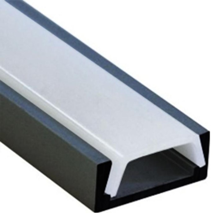 Профіль алюмінієвий (чорний) LEBRON L-SP світлодіодний накладний, матова лінза (комплект ) 2 м