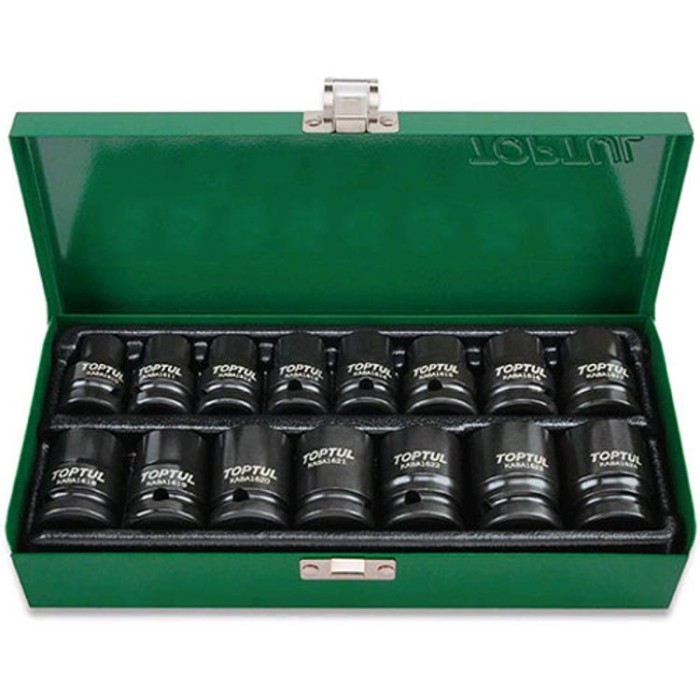 купить купить Набор ударных головок TOPTUL 1/2&quot; 10-24мм 15ед. GDAD1501  