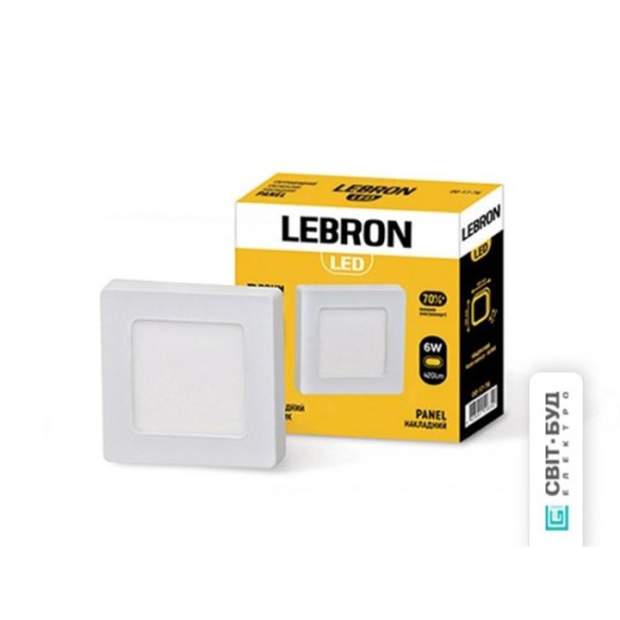 купить купить LED светильник L-PSS-641 6W накладной 120*120*36mm 4100K 420Lm 120° Lebron (Леброн)  