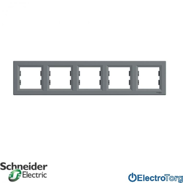 Рамка 5-постовая горизонтальная сталь Asfora Schneider Electric (Шнайдер Электрик)