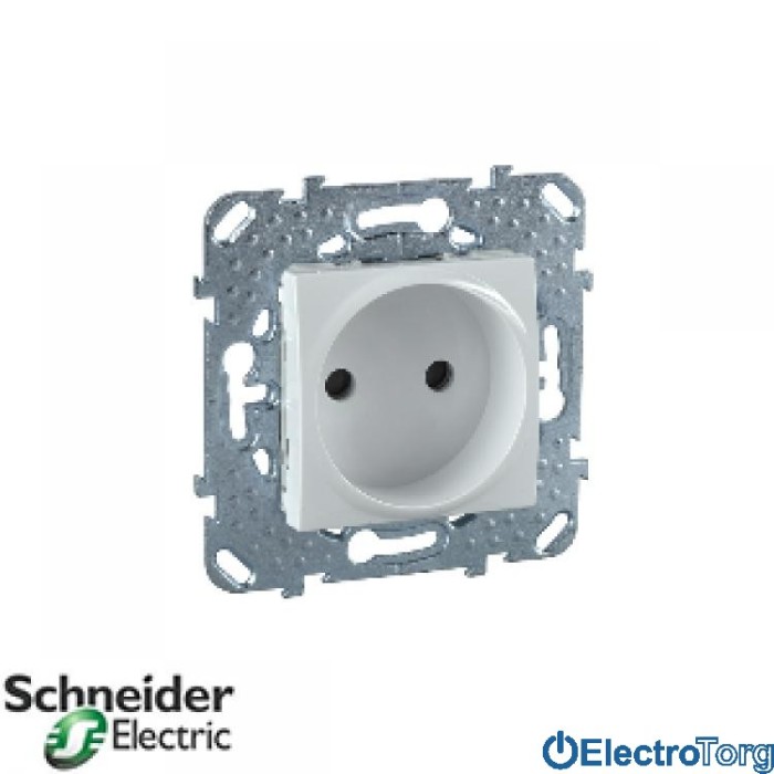 Розетка 16А белая без з/к со шторками Unica Schneider