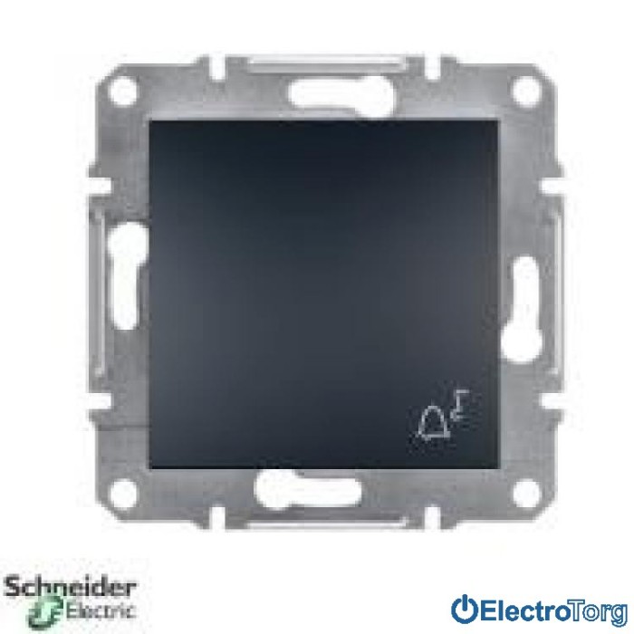 Выключатель кнопочный с символом &amp;quot;звонок&amp;quot; антрацит Asfora Schneider Electric (Шнайдер Электрик)