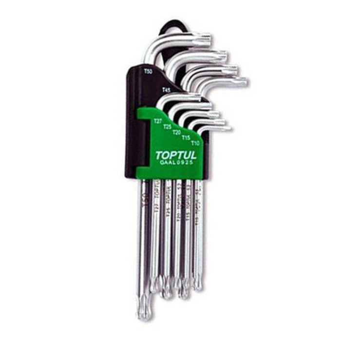 купить купить Набор ключей TORX Г-обр. длинных TOPTUL T10-T50 9ед. с отверстием и шаром GAAL0925  