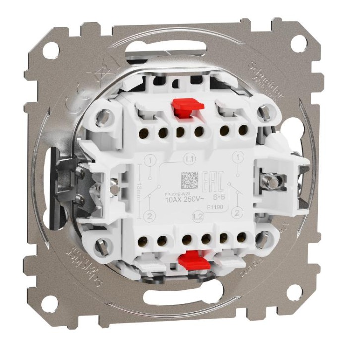 купить купить Двоклавішний перемикач 10 АХ, Матовий Алюміній Sedna Elements Schneider Electric  