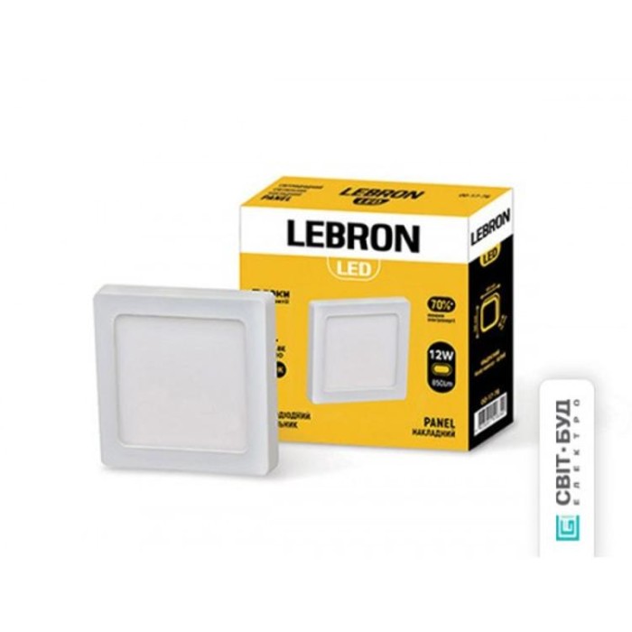 купить купить LED светильник L-PSS-1241 12W накладной 170*170*36mm 4100K 850Lm 120° Lebron (Леброн)  