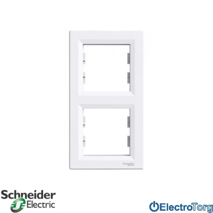 Рамка 2-постовая вертикальная белая Asfora Schneider Electric (Шнайдер Электрик)