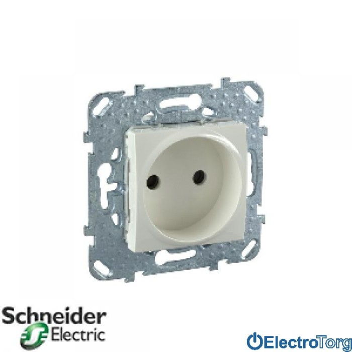 Розетка без з/к со шторками 16А бежевый Unica Schneider