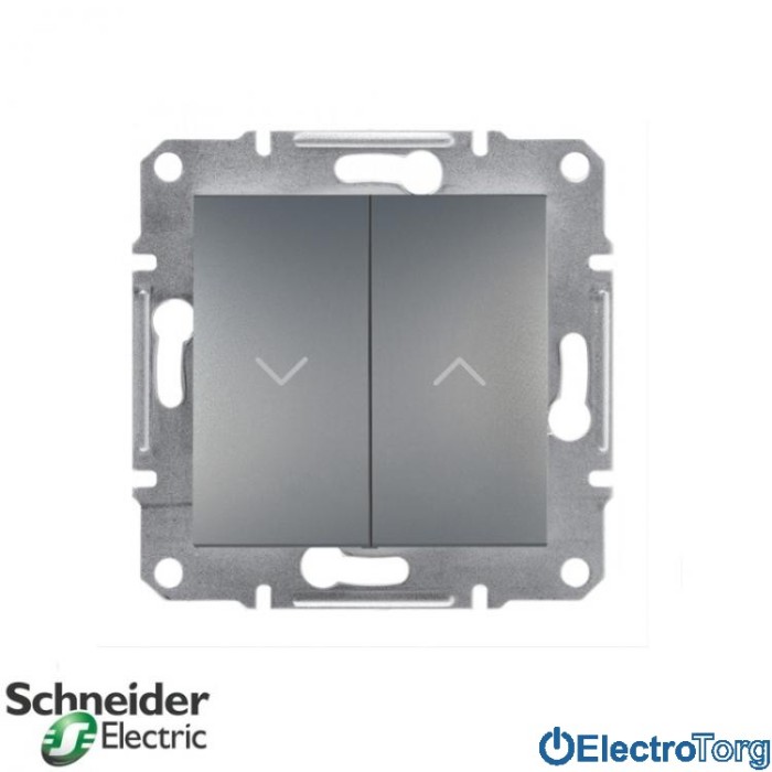 Выключатель кнопочный для жалюзи сталь Asfora Schneider Electric (Шнайдер Электрик)