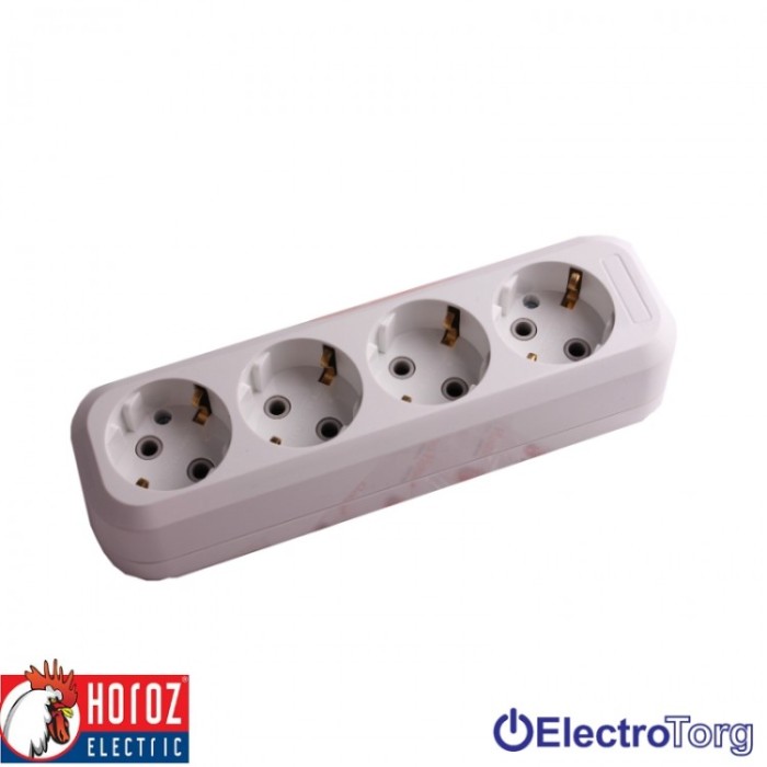 купить купить Колодка четырехместная с заземлением Horoz Electric  