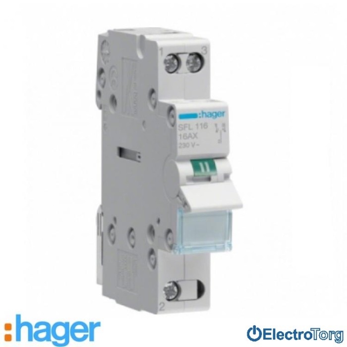 купить купить Переключатель I-II 1 полюс 16А 230W с общим выводом снизу SFL116 Hager  