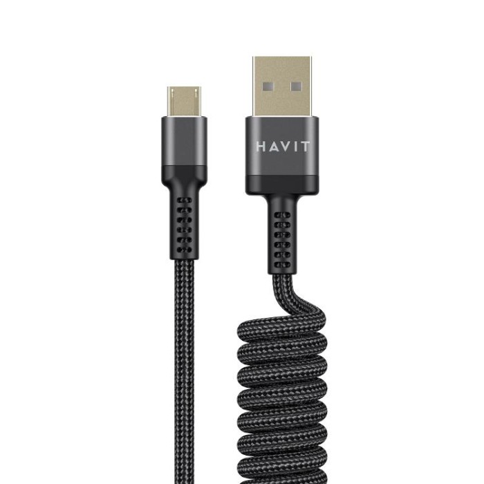 купить купить Кабель спіральний Micro USB HAVIT HV-CB6250 2.4A 1.5м  