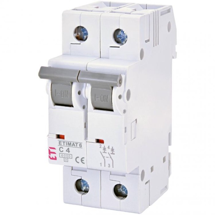 купить купить Автоматичний вимикач ETIMAT 6 2p C 4A (6kA) ETI  