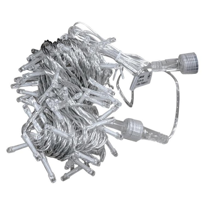 купить купить Удлинитель для гирлянды 21-54-28 VELMAX, 10м, 100LED, 7500К, прозрачный кабель, IP65  