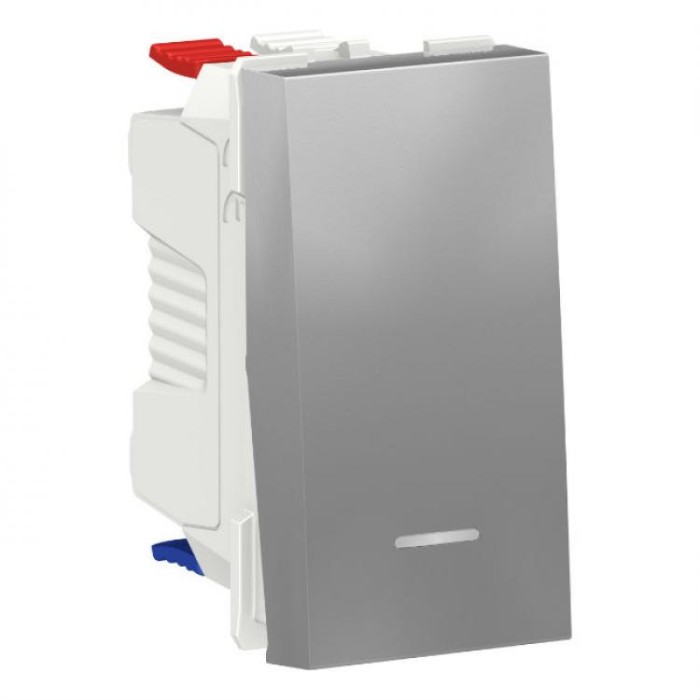 купить купить Выключатель 1-кл с нейтралью 10А 1 м алюминий Unica New Schneider Electric (Шнайдер Электрик)  