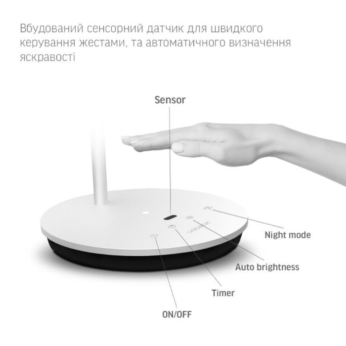 купить купить LED лампа настiльна VIDEX VL-TF15W 20W 4100K біла  