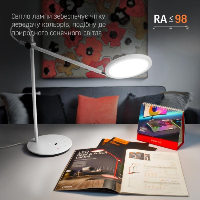 купить купить LED лампа настiльна VIDEX VL-TF15W 20W 4100K біла  