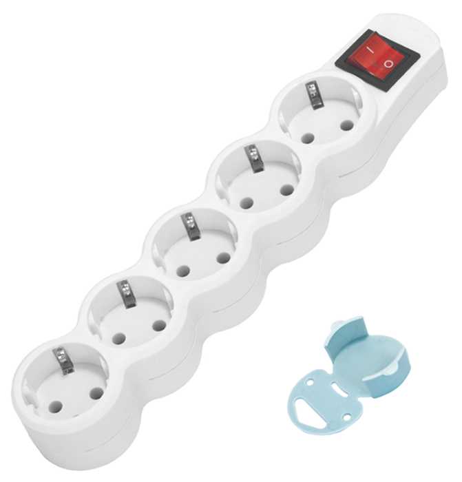 Колодка з/з, 5 гнізд, з вимикачем, 10А, MARSO