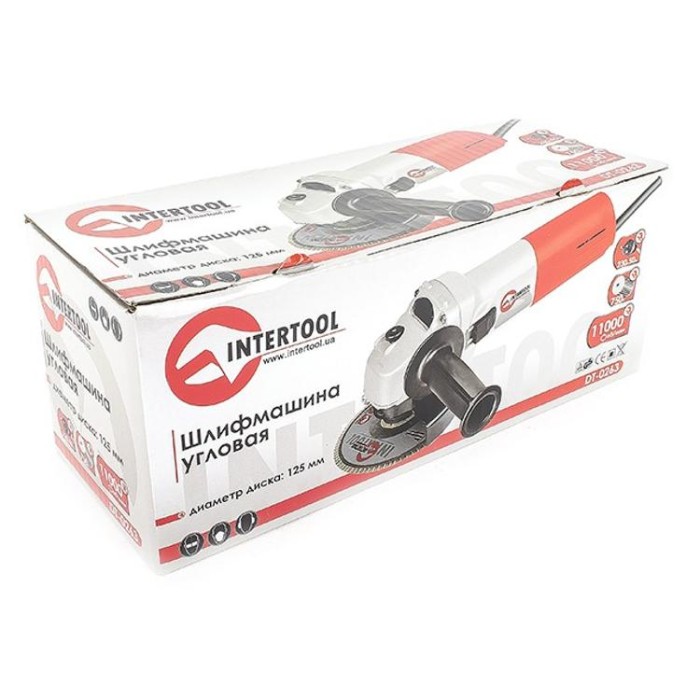 купить купить Шлифмашина угловая 750 Вт, 11000 об/мин, 125 мм INTERTOOL DT-0263  