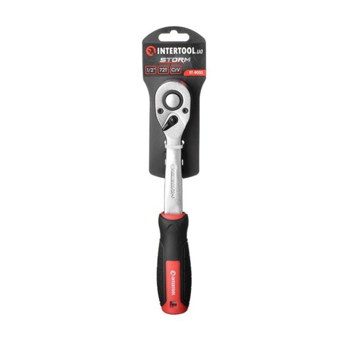купить купить Рукоятка с храповым механизмом на 72 зуба 1/2&quot;., Cr-V STORM INTERTOOL ET-8003  