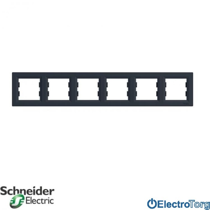 Рамка 6-постовая горизонтальная антрацит Asfora Schneider Electric (Шнайдер Электрик)