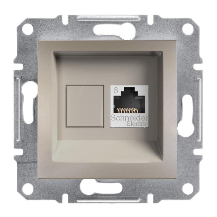 купить купить Розетка RJ45 компьютерная кат.6 UTP одинарная бронза Asfora Schneider Electric (Шнайдер Электрик)  
