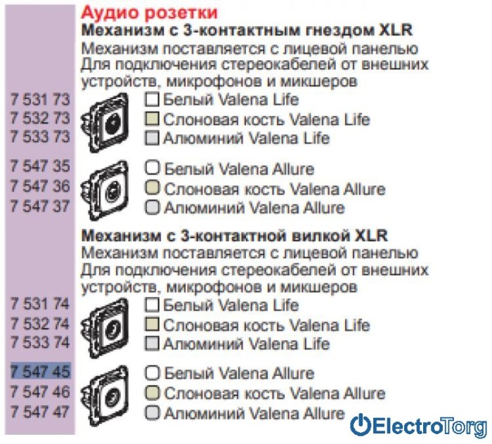 купить купить Механизм розетки XLR с 3-контактным штекером для передачи аудиосигнала белый Valena ALLURE Legrand  