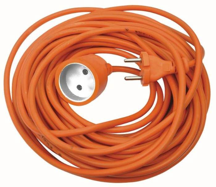 Подовжувач б/з, 1 гніздо, 5м, 10А, ПВС 2*1,0 помаранчевий, MARSO
