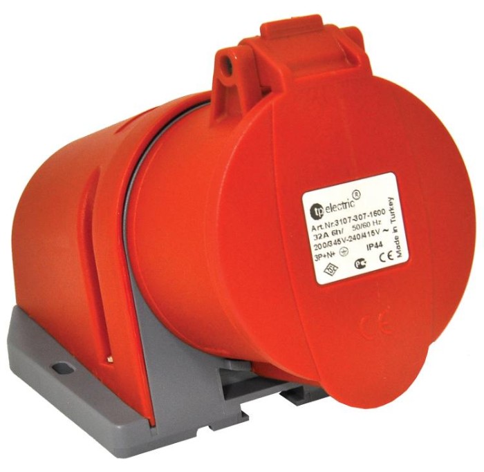 купить купить Розетка силова настінна 32А/5 (3Р+N+РЕ) IP44, TP electric (3107-307-1600)  