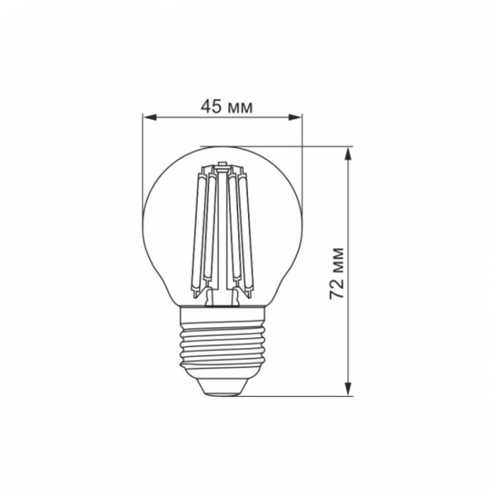 купить купить LED лампа Filament G45FA 6W E27 2200K бронза VIDEX  