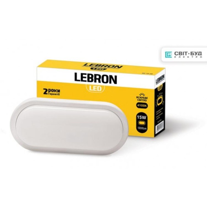 купить купить LED світильник Lebron L-WLO, 15W, овал, 4100K, 1300Lm, кут 140&deg;  