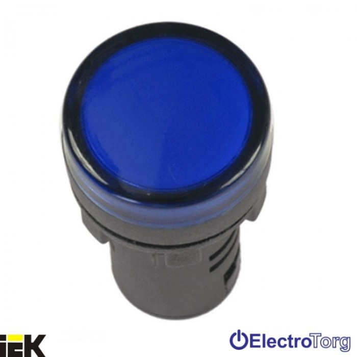 купить купить Лампа AD-22DS LED-матрица d22мм синий 12В AC/DC ИЭК  