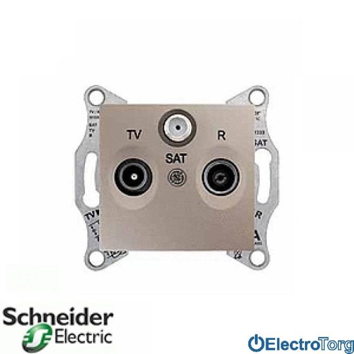 TV/R/SAT розетка проходная 4Дб титановая Sedna Schneider Electric (Шнайдер Электрик)