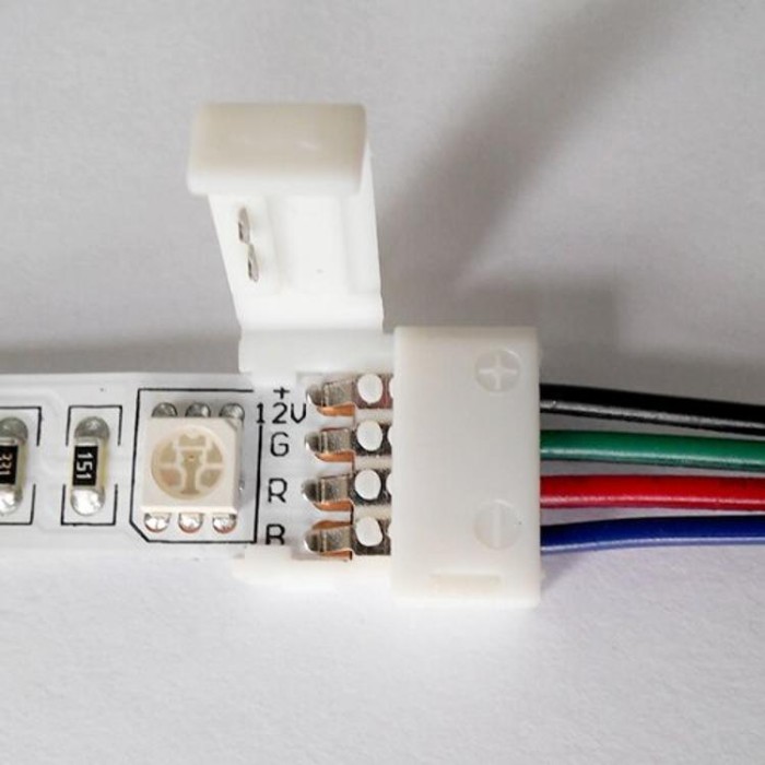 купить купить Коннектор для светодиодных лент OEМ SС-09-SWS-10-4 10mm RGB 2joints wire (провод-2 зажима)  