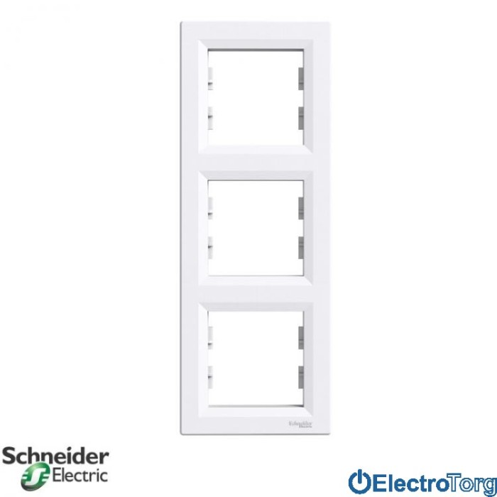 Рамка 3-постовая вертикальная белая Asfora Schneider Electric (Шнайдер Электрик)