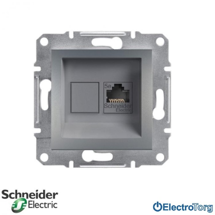 купить купить Розетка RJ45 компьютерная Кат.5e UTP одинарная сталь Asfora Schneider Electric (Шнайдер Электрик)  
