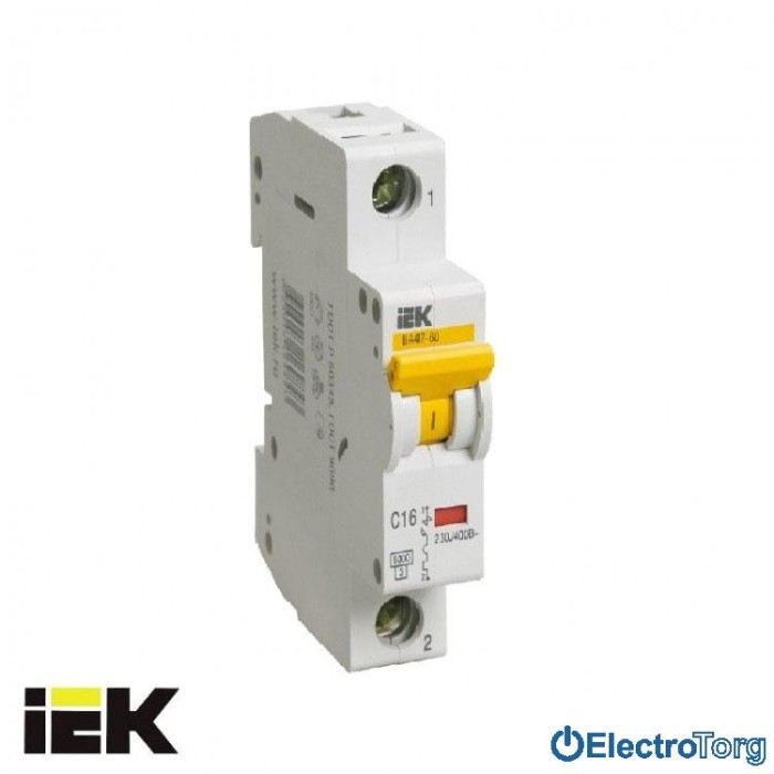 купить купить Автоматический выключатель ВА47-60 1P 6кА D 63A ИЭК(IEK)  