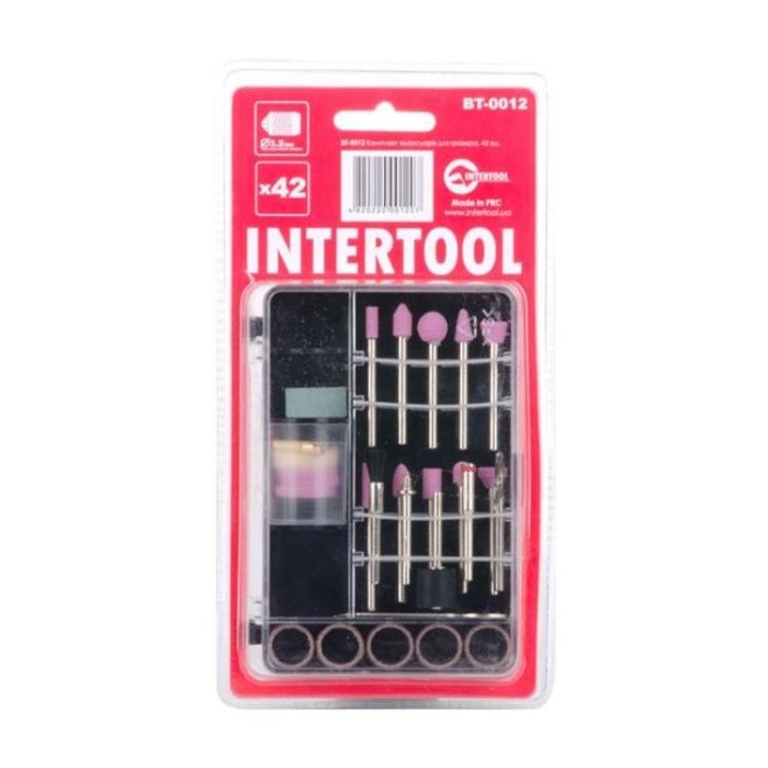 купить купить Комплект аксессуаров для гравера WT-0516 и DT-0517 42 ед. INTERTOOL BT-0012  