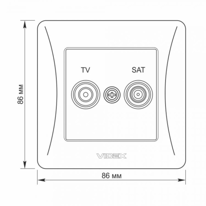 купить купить Розетка TV+SAT конечная кремовая VIDEX BINERA  