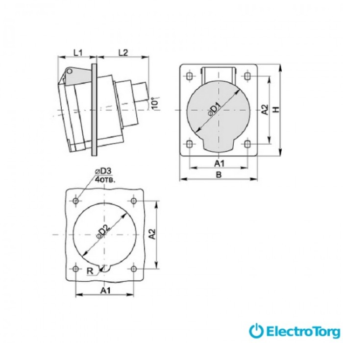 купить купить Розетка встраиваемая ССИ-414 16А-6ч/380-415В 3Р+PЕ IP44 MAGNUM ИЭК(IEK)  