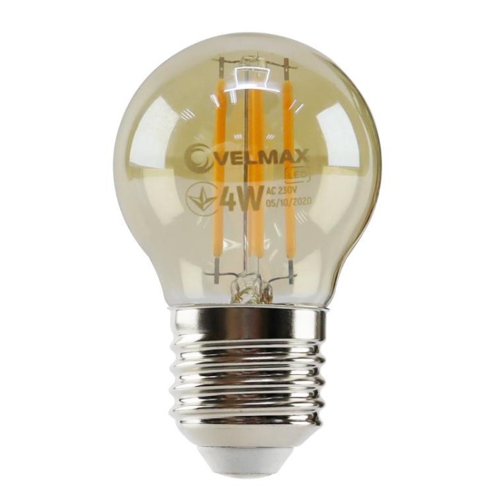 купить купить LED лампа филаментная V-Filament-Amber-G45 4W E27 2200K 400Lm VELMAX (Велмакс)  