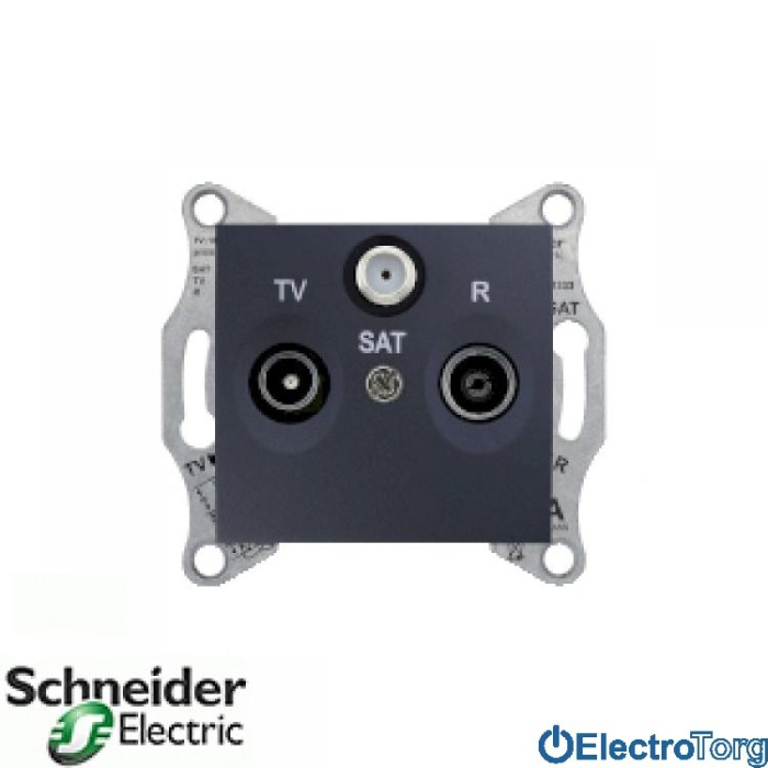 TV/R/SAT розетка проходная 4Дб графитовая Sedna Schneider Electric (Шнайдер Электрик)